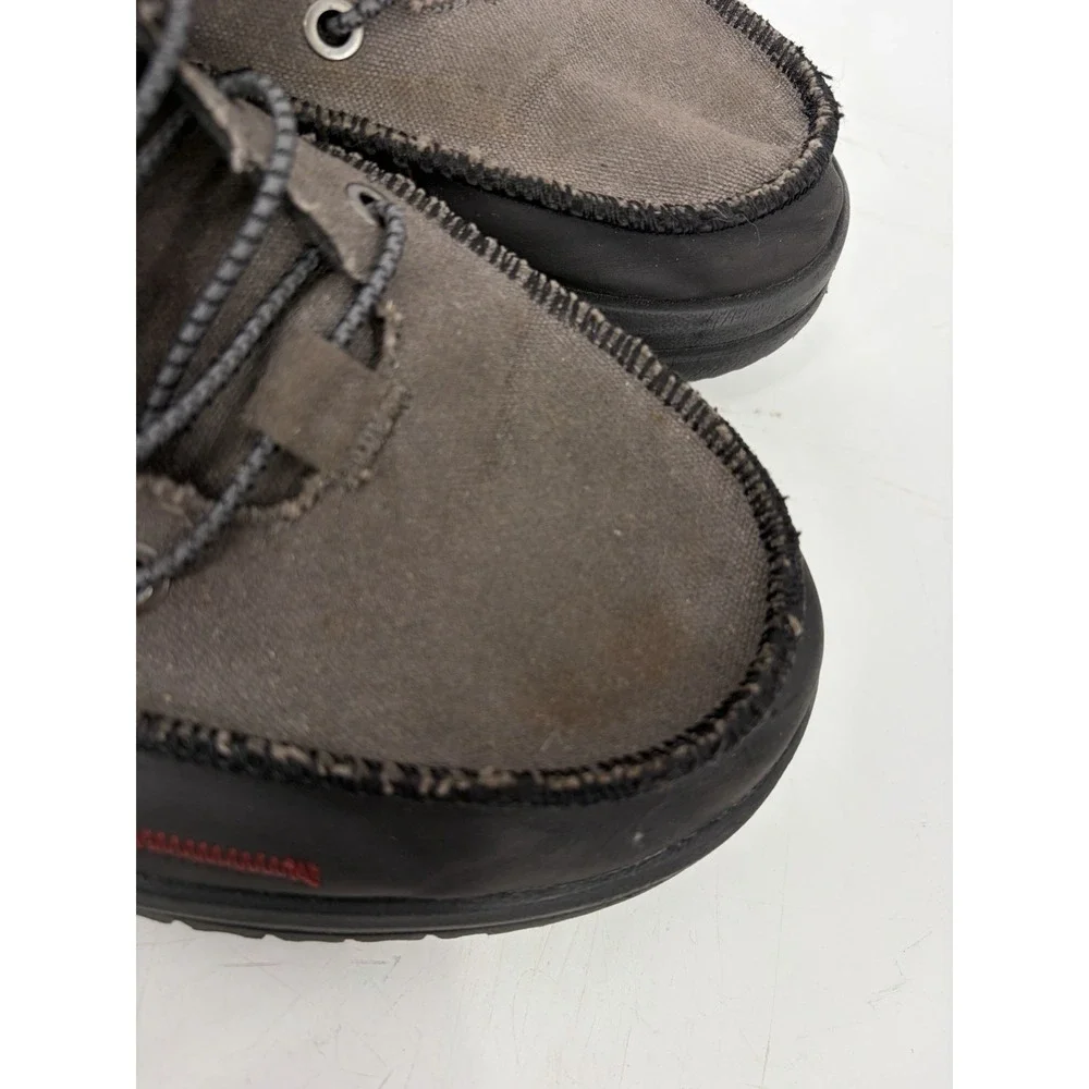 Hey Dude Bradley Waxed Canvas Gray And Black Boots Mens Size 11 Chukka Gorpcore